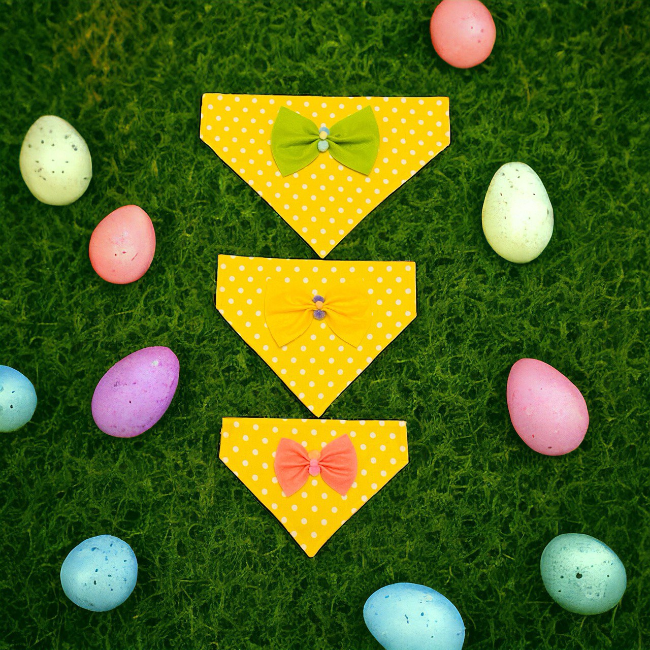 Yellow Polka dot Easter bandana