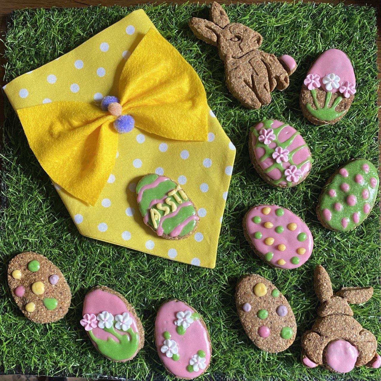 Yellow Polka dot Easter bandana